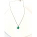 Ασημένιο κολιέ - δάκρυ με ζιργκόν Emerald (SN239)